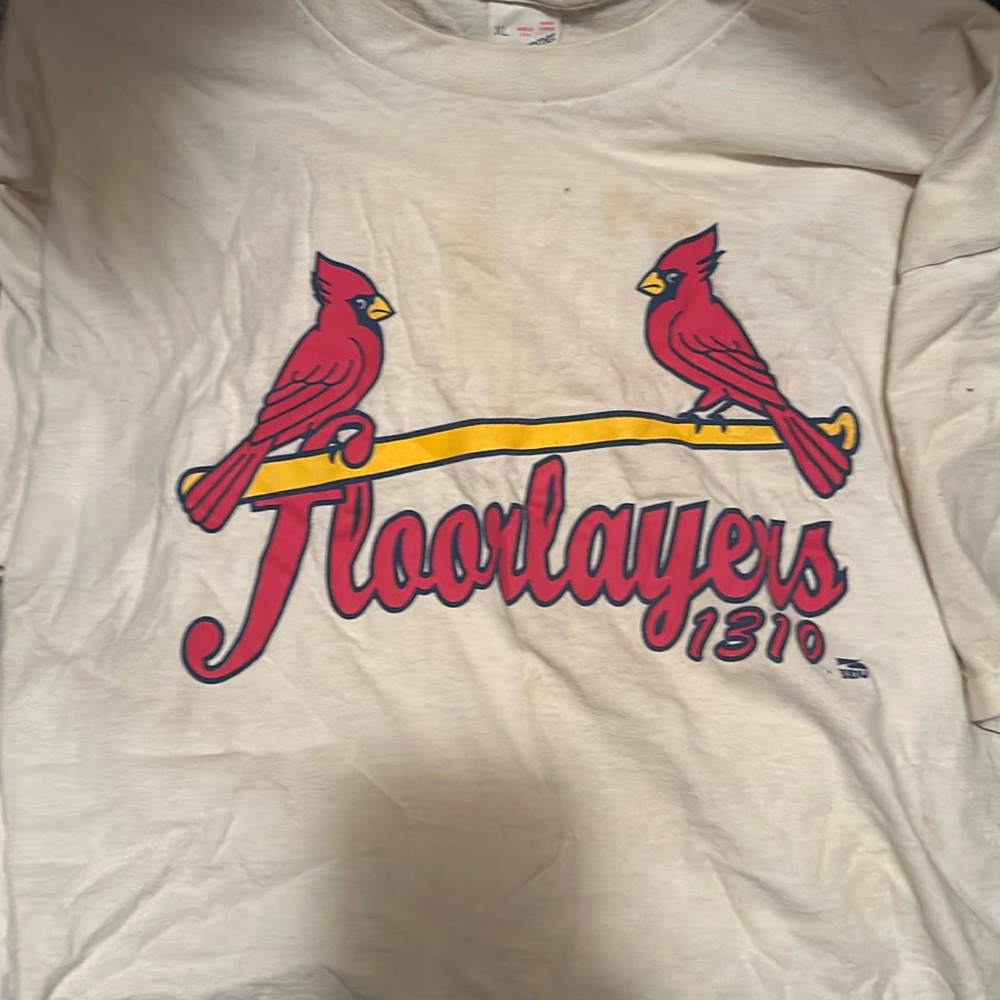 St.Louis Cardinals promotional t shirt featuring local 1310 floorlayers union